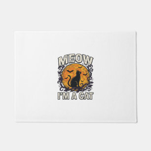 Halloween Cat Shirt Meow I'm A Cat Vintage Doormat