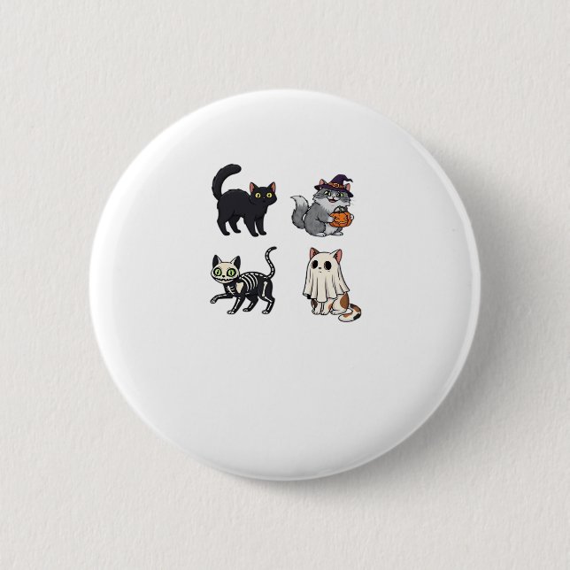Halloween Cat  Spooky and Stylish Feline-Inspired  6 Cm Round Badge (Front)