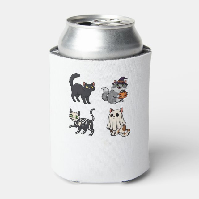 Halloween Cat  Spooky and Stylish Feline-Inspired  Can Cooler (Can Front)
