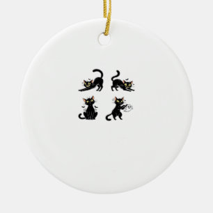 Halloween Cat Spooky and Stylish Feline-Inspired Ceramic Ornament