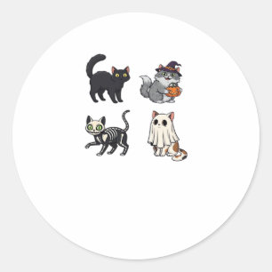 Halloween Cat  Spooky and Stylish Feline-Inspired  Classic Round Sticker