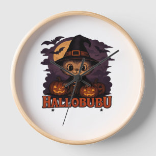 Halloween Cat  Spooky and Stylish Feline-Inspired  Clock