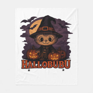 Halloween Cat  Spooky and Stylish Feline-Inspired  Fleece Blanket