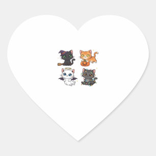 Halloween Cat Spooky and Stylish Feline-Inspired Heart Sticker