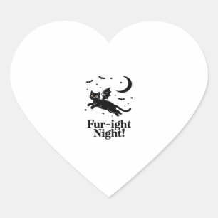 Halloween Cat Spooky and Stylish Feline-Inspired Heart Sticker