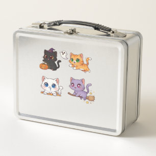 Halloween Cat  Spooky and Stylish Feline-Inspired  Metal Lunch Box