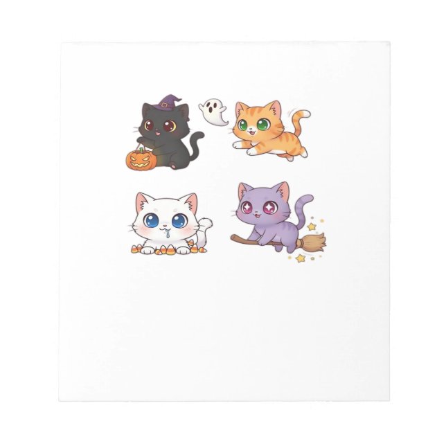 Halloween Cat  Spooky and Stylish Feline-Inspired  Notepad (Front)