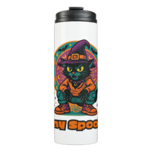 Halloween Cat Spooky and Stylish Feline-Inspired Thermal Tumbler