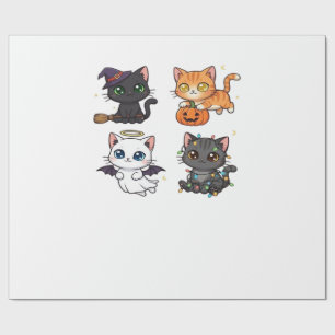Halloween Cat Spooky and Stylish Feline-Inspired Wrapping Paper