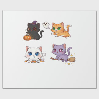 Halloween Cat Spooky and Stylish Feline-Inspired Wrapping Paper