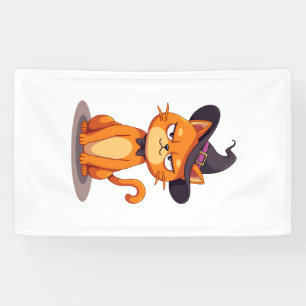 Halloween Cat T-Shirt Kitten Jack O Lantern Kitty  Banner