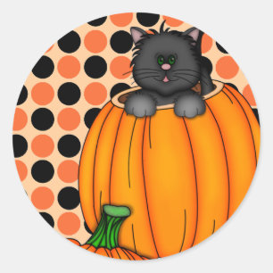 Halloween Cat T-shirts and Gifts Classic Round Sticker