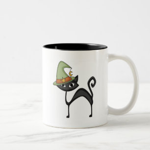 Halloween Cat T-shirts and Gifts Two-Tone Coffee Mug