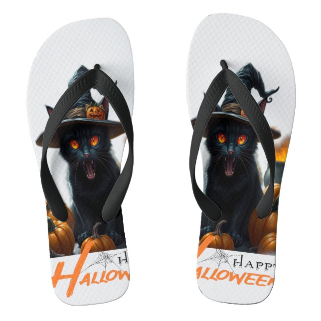 Halloween Cat  Thongs (Footbed)