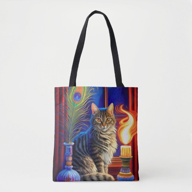 Halloween Cat Tote Bag (Front)