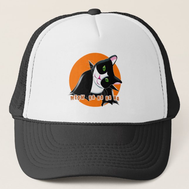 Halloween Cat Trucker Hat (Front)