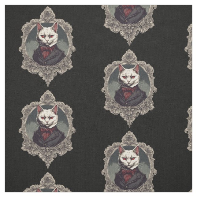 Halloween Cat, Vampire Cat Fabric (Swatch)