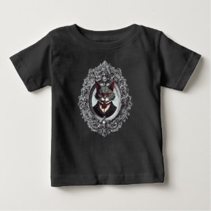 Halloween Cat, Vampire Cat Portrait Baby T-Shirt