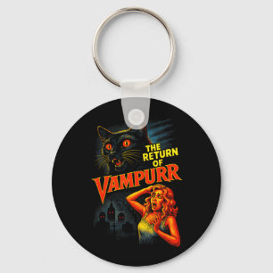 Halloween Cat Vintage 90s Style The Return of Key Ring