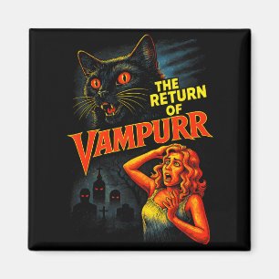 Halloween Cat Vintage 90s Style The Return of Magnet