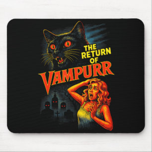 Halloween Cat Vintage 90s Style The Return of Mouse Pad