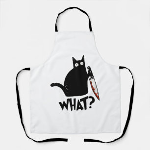 Halloween Cat What Murderous Black Cat With Knife Apron