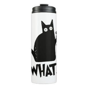 Halloween Cat What Murderous Black Cat With Knife Thermal Tumbler