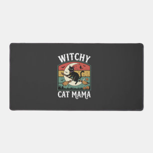 Halloween Cat Witch Mama Desk Mat