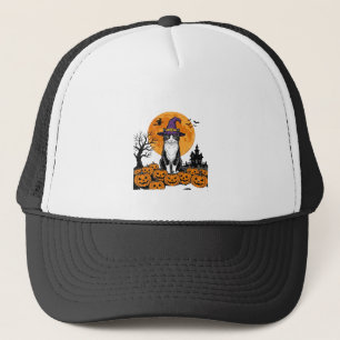 Halloween Cat Witch Pumpkin Vintage Spooky_1 Trucker Hat