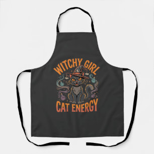 Halloween Cat Witch Vibes Apron