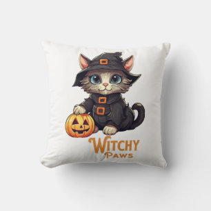 Halloween Cat Witchy Paws Cushion