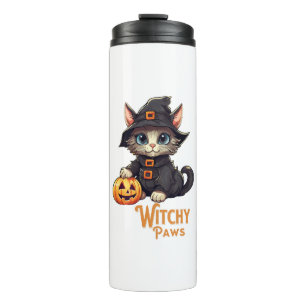 Halloween Cat Witchy Paws Thermal Tumbler