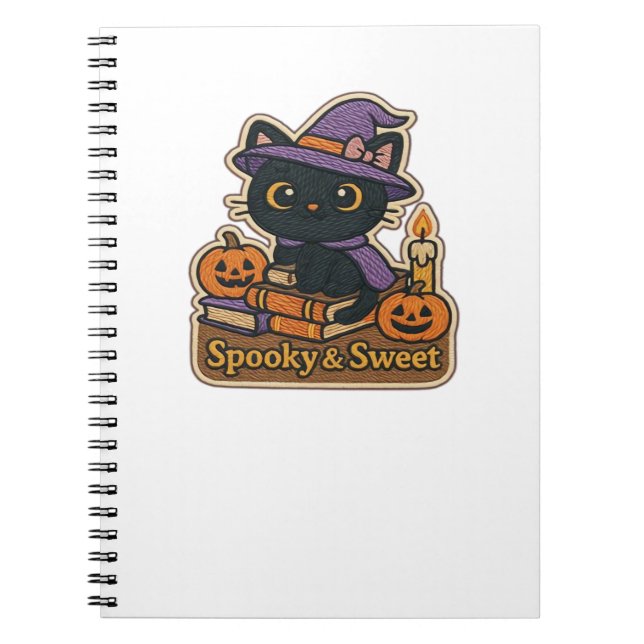 Halloween Cat with Magic Books – Spooky & Sweet Em (Front)