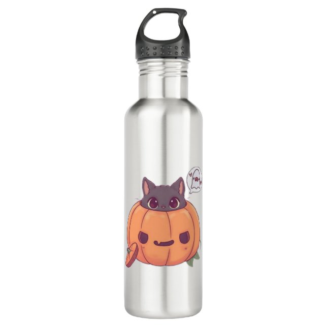 halloween cats 710 ml water bottle (Front)