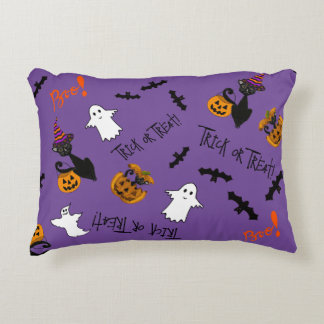 Halloween Cats, Bats and Ghosts Decorative Cushion