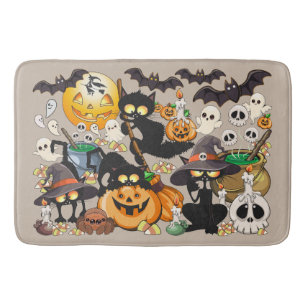Halloween Cats Funny Party Bath Mat