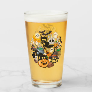 Halloween Cats Funny Party Glass