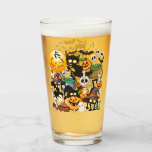 Halloween Cats Funny Party Glass