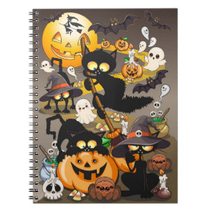 Halloween Cats Funny Party Notebook