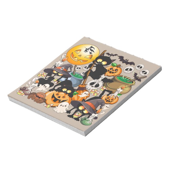 Halloween Cats Funny Party Notepad (Rotated)