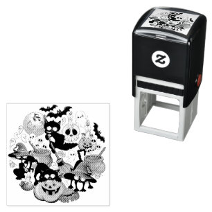Halloween Cats Funny Party Self-inking Stamp