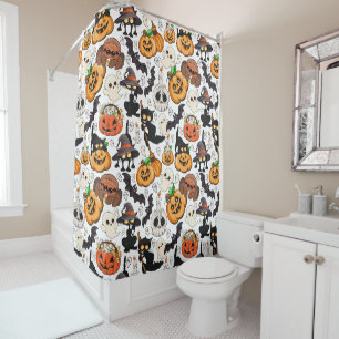 Halloween Cats Funny Party Shower Curtain