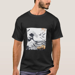 Halloween Cats in Hokusai s Great Wave T Shirt