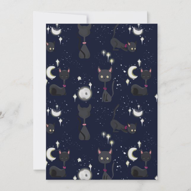 Halloween Cats in the night postcard (Front)