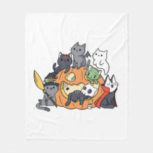 Halloween Cats Kittens Fleece Blanket