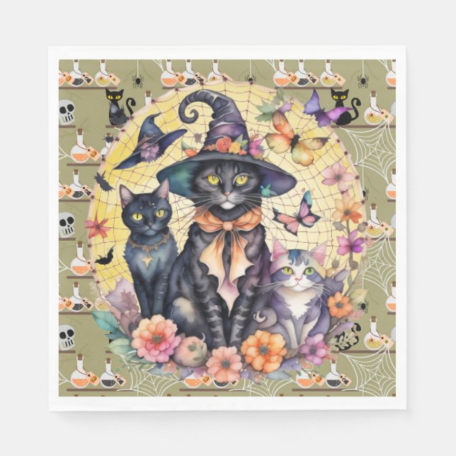 Halloween Cats Napkin (Front)