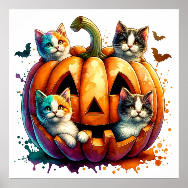 Halloween Cats Poster (Front)