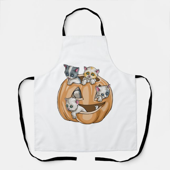 Halloween Cats Pumpkin Apron (Front)