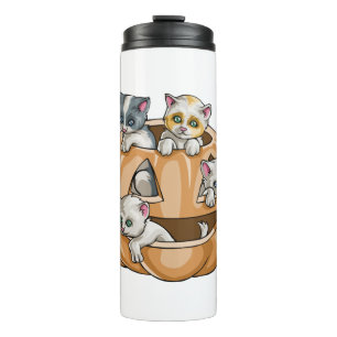 Halloween Cats Pumpkin Thermal Tumbler