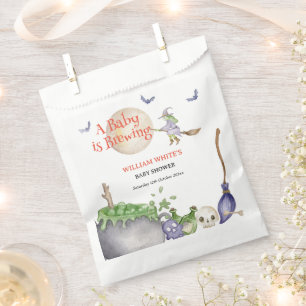 Halloween Cauldron Baby is Brewing Shower Favour Bag